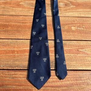 Vintage 70s Yale Football Centennial Tie | Navy Silk Ivy League Necktie Rare LE